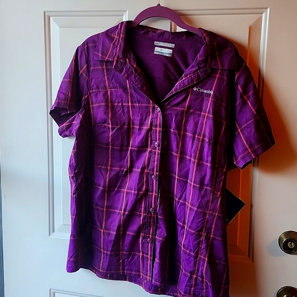 Columbia omni shade sun protection button up shirt XL
